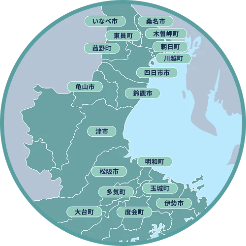 カギ作の三重県出張対応エリア